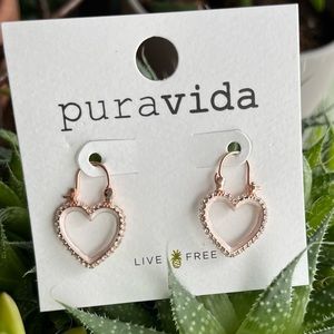 Pura Vida sparkle hearts earrings NEW